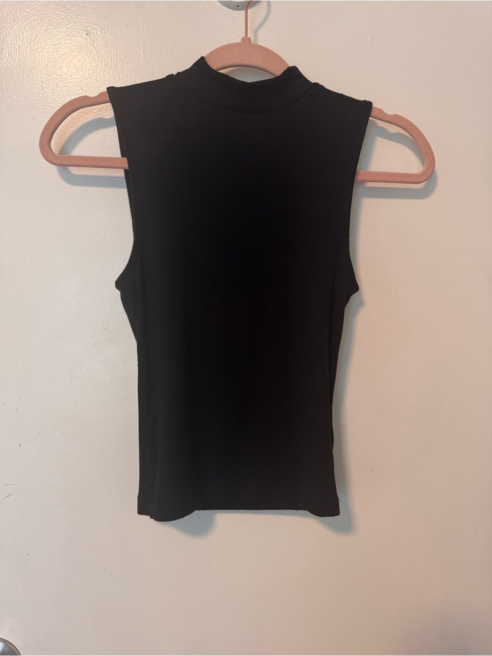 Express Black Mock Neck Ribbed Tank
